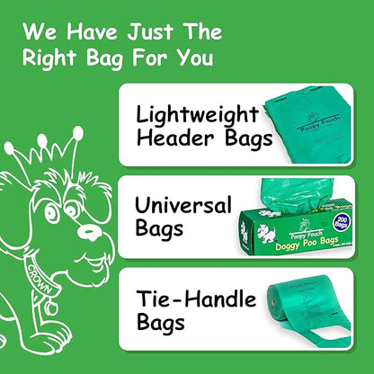 Header Pet Waste Station Bags - 2,400pcs of 8" x 13" Hanging Dog Waste Station Bags - Extra Thick (20 Microns), Durable, & Opaque Design - Single-Pull & Easily Disposable Refills