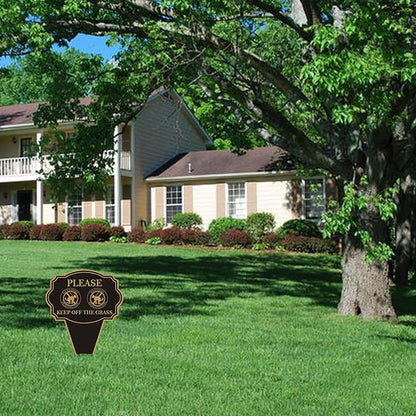 Double Sided Yard Sign, Please Be Respectful Keep Off the Grass, 14"x10" No Pooping or Peeing Dog Lawn Stake, Easy Mount for Outdoor Use(1PACK-Keep Off The Grass)