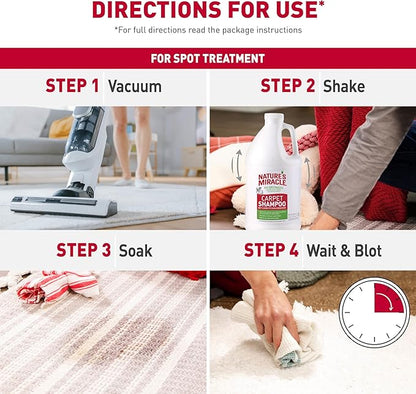 Nature’s Miracle Carpet Shampoo, Deep-Cleaning Pet Stain And Odor Remover, 64 Ounces