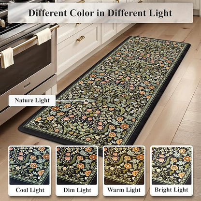Collive Kitchen Mats Cushioned Anti Fatigue, Non Slip Waterproof Kitchen Floor Mat Black Sink Rug, Modern Comfort Desk Standing Rugs for Bedroom, Office, Laundry, 24''x59''