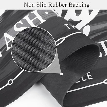 Pauwer Laundry Room Rug Runner 24"x60" Waterproof Rubber Laundry Mat Non Slip Kitchen Mats for Floor Washable Floor Mat Runner Rug for Farmhouse Mudroom Washroom Bathroom Decor