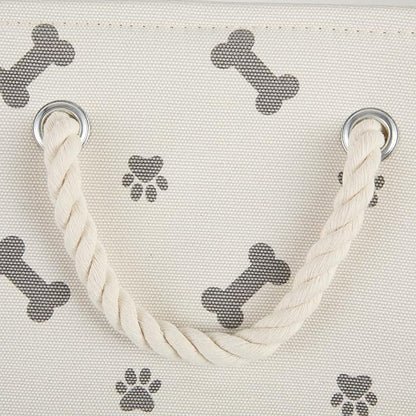 Bone Dry Pet Storage Collection Paw and Bone Print, Medium Rectangle, 16x10x12, Gray