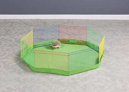 Prevue Pet Products Multi-Color Small Pet Playpen - Small Animal Pen for Rabbits, Guinea Pigs, Hamsters, Tortoises, Bunny Enclosure, Easy to Assemble, Indoor & Outdoor Play - Multi-Color