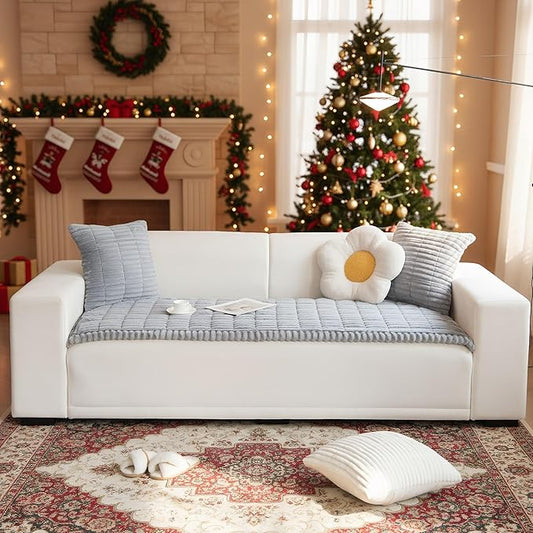 LiveGo Pet Couch Cover Dogs Washable Non-Slip Couch Protector Pet Friendly Dog Mat for Couches and Sofas (Light Gray, 70x180 cm/27.6x70.9 in)