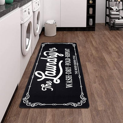 Pauwer Laundry Room Rug Runner 20"x48" Waterproof Rubber Laundry Mat Non Slip Kitchen Mats for Floor Washable Floor Mat Runner Rug for Farmhouse Mudroom Washroom Bathroom Decor