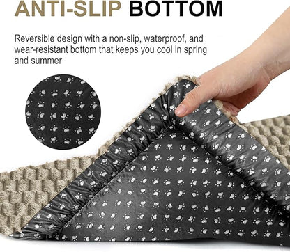 Dog Bed Crate Mat, Soft Durable Washable Anti-Slip Kennel Pad for Dogs & Cats, Reversible (Light Gray, L(35"*23"*1.5"))