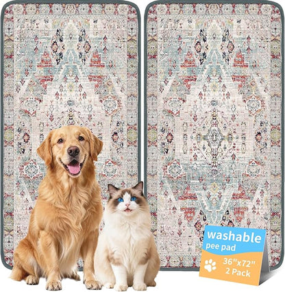 Dog Pee Pads Training Pads Upgrade Triple Thickness All-Purpose Super Absorbent & Leak-Proof, Quick Dry and Leak-Proof and Odor Control (Blue/White/Multi, 36" x72"x2PCS)