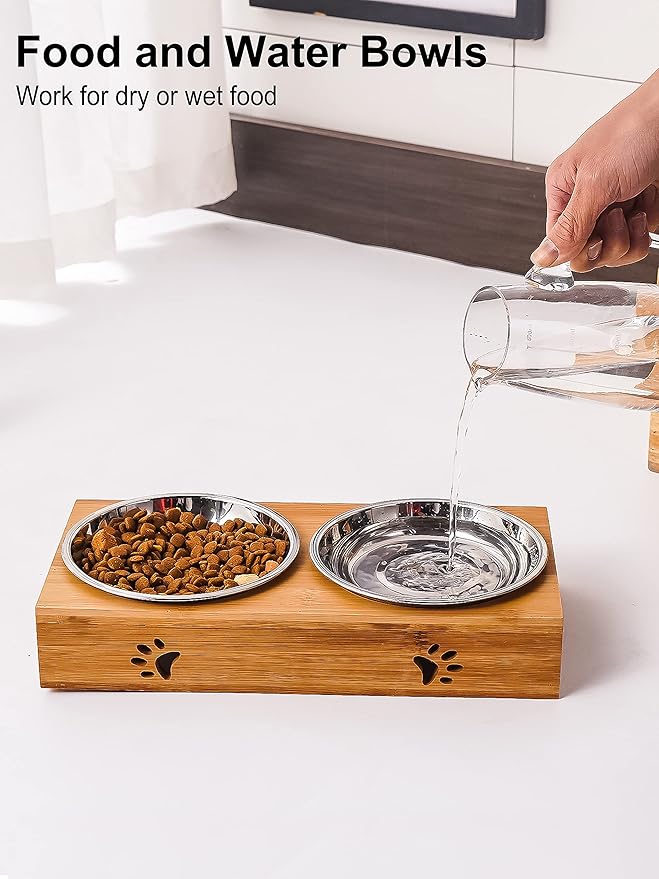 VENTION Small Shallow Cat Food Bowls, Outer Dia. 5.8 in Whisker Fatigue Cat Bowl, Stainless Steel Cat Food Dish for Indoor Cats, Set of 6 Replacement Cat Bowls for Raised Station(10.8 Fl.oz)