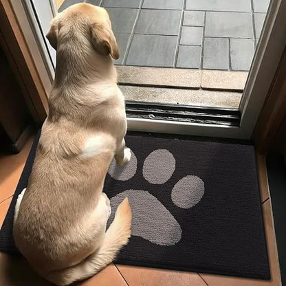 Buganda Dog Door Mat for Muddy Paws, Absorbent Dirt Trapper Non Slip Indoor Doormats, Washable Low-Profile Mat for Mud Dogs, Entryway Carpet for Inside Floor (48x30 Inches, Black and Grey)