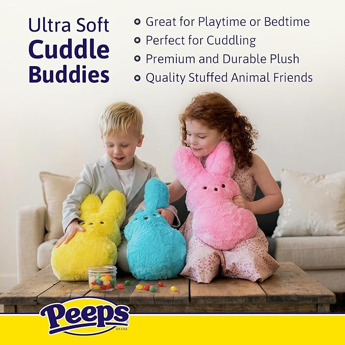 Animal Adventure | 15" Purple Shaggy Bunny Peeps Plush | Easter Basket Stuffed Animals for Kids | Marshmallow Candy | Huggable Ultra Soft Plushie Stuffers Buddy Toy | Collectable Gifts | Aged 3+