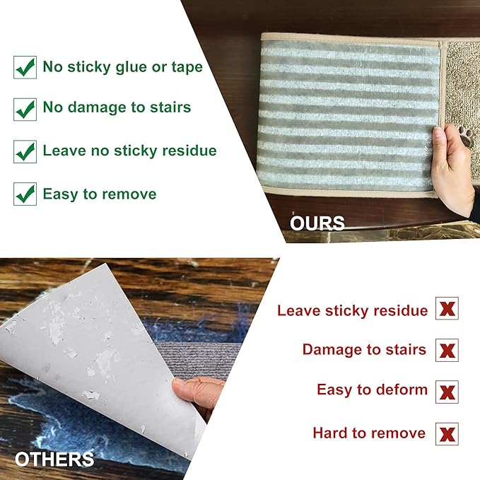 BEQHAUSE Stair Treads for Wooden Steps 28inX9in, Non Slip Carpet Stair Treads Indoor Stair Runners Machine Washable, Soft Stair Rugs Mat Surface Polyester TPE Backing, 15pcs, Beige