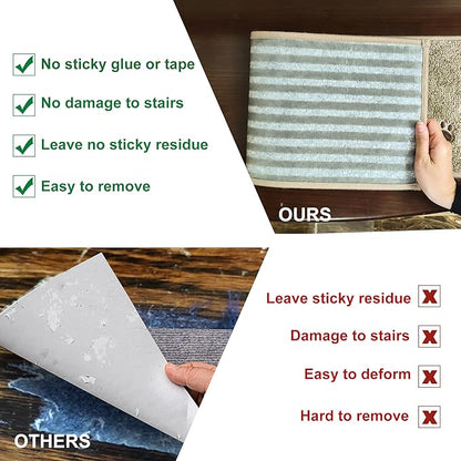 BEQHAUSE Stair Treads for Wooden Steps 28inX9in, Non Slip Carpet Stair Treads Indoor Stair Runners Machine Washable, Soft Stair Rugs Mat Surface Polyester TPE Backing, 15pcs, Beige