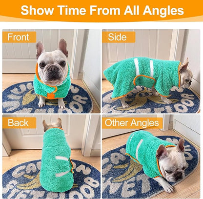 Dog Bathrobe Super Absorbent Dog Towels Large Quick Drying Robes for After Bath Soft Adjustable Warm Keeping Dogs Towel(S-XXL)