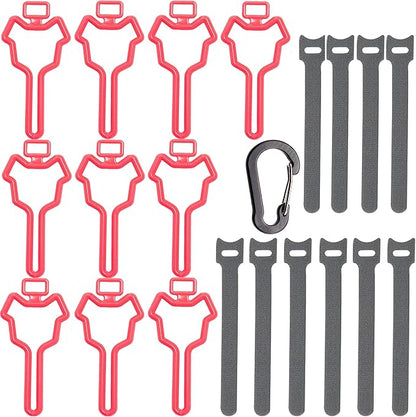 Dog Poop Bag Holder, Waste Bag Holder, Dog Poop Bag Carrier, Hand Free Holder (10 pack, Red)