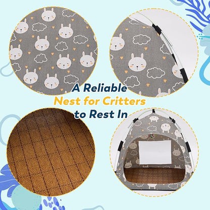 Cute Gray Pet Cave - Indoor Cat Tent and Pet House with Non-Slip Sole and Removable Cushions, Suitable for Small Dogs and Kittens