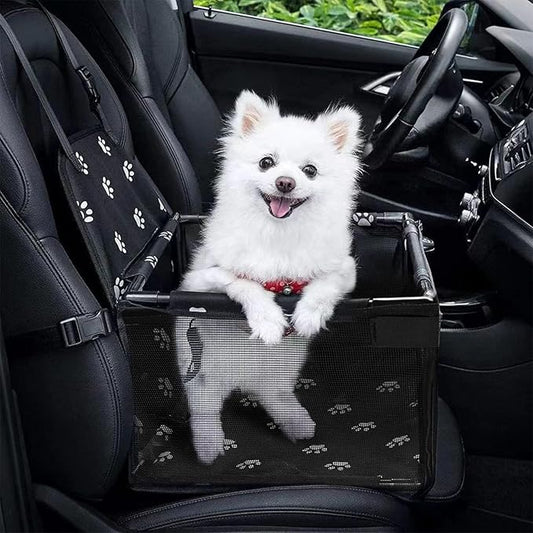 Small Dog Car Seats for Small Dogs,Portable Puppy/Pet Car Booster Seat with Clip-On Leash and Mesh Window for Pet Up to 11 lbs