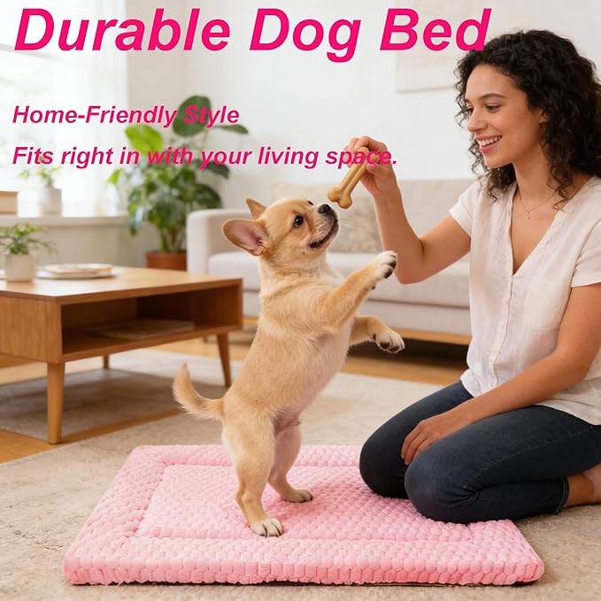 Dog Bed Mat - Reversible Dog Crate Bed Mats, Soft & Breathable Kennel Pad, Durable Crate Bed for Small Medium Large Dogs & Cats