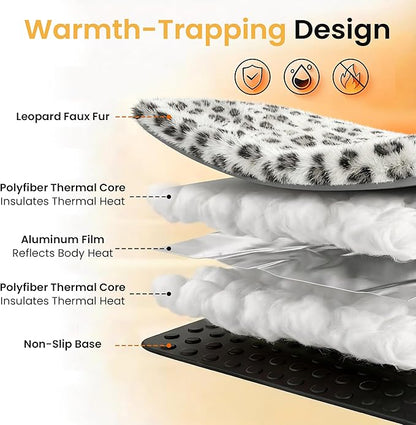 Self Warming Cat Pad for Cats and Small Dogs, Non Electric Thermal Pet Mat, Washable Soft Sleeping Mat with Non Slip Backing, Indoor & Sheltered Outdoor Use, 22 x 18 in, Black/White