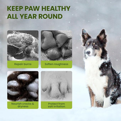 PawSono Lick-Safe Dog Paw Balm for Paws & Nose, All-Natural Paw Pad Moisturizer for Dogs & Cats, Paw Butter Helps Soothe Dry, Cracked Paws, Protects from Snow, Ice Melt & Hot Pavement, 1Pack | 2.1 oz