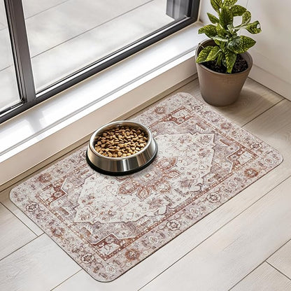 Dog Food Mat for Floors Waterproof Quick Dry Pet Placemat Cat Feeding Bowls Mats for Food and Water, Eco-Friendly Dog Accessories Diatomite Pets Supplies 12" X 20"