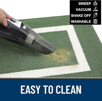 OLANLY Indoor Door Mat, 59x20, Non-Slip Absorbent Resist Dirt Entrance Mat, Washable Low-Profile Inside Entry Doormats for Entryway, Green