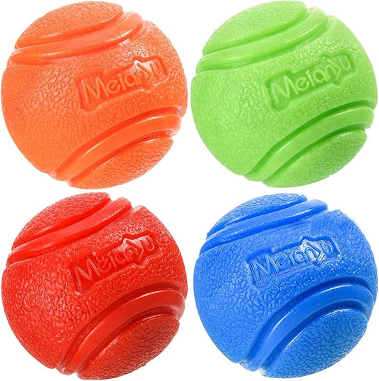4 Pcs Rubber Balls, 2.75in/7cm in Diameter for Large Dogs Over 60 Lbs - High Bounce, Waterproof, Chew Resistant Toy Balls Belgian Malinois Gifts (7cm)