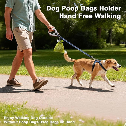 2PCS Dog Poop Bag Holder, Waste Holder for Dispenser Carrier, Hand Free Metal
