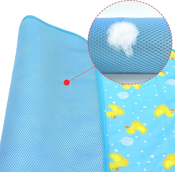 NACOCO Summer Pet Cooling Mat - Cat Dog Cushion Pad Sleeping Cool Ducks Comfortable Soft for Pets Kids and Adults (Blue Duck, M)