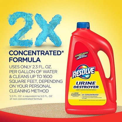 Resolve Urine Destroyer Carpet Cleaning Machine Formula, Safe for Bissell, Hoover & Rug Doctor, Carpet Cleaner, Carpet Cleaner Solution, 96 OZ