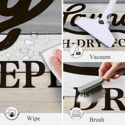 Pauwer Laundry Room Rug Runner 20"x60" Waterproof Rubber Laundry Mat Non Slip Kitchen Mats for Floor Washable Floor Mat Runner Rug for Farmhouse Mudroom Washroom Bathroom Decor