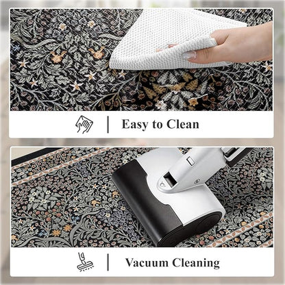 Collive Kitchen Mats Cushioned Anti Fatigue, Waterproof Kitchen Floor Mat Non Slip Desk Rugs Comfort Standing Rug for Sink, Office, Laundry, Home Decor, Black/Mulit