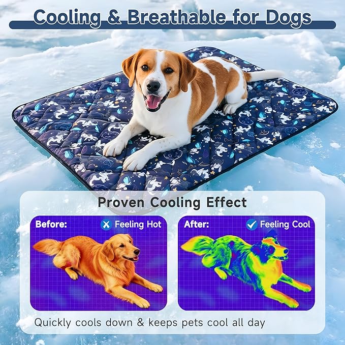 Premium Cooling Mat for Large Dogs - Washable Dog Cooling Throw Blanket，Durable Pet Mat for Cat, Soft Summer Blanket for Hot Weather, 28''x22''