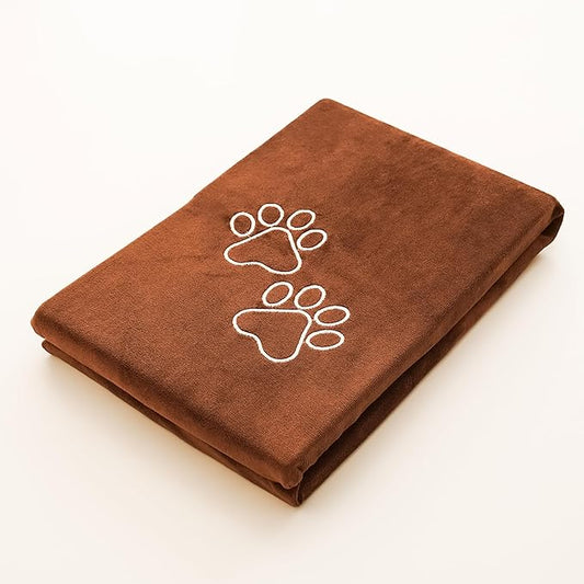 Unconditional Love | Premium Pet Drying Towel | Ultra Absorbent and Soft Microfiber Towel for Dogs and Cats (Brown) XL