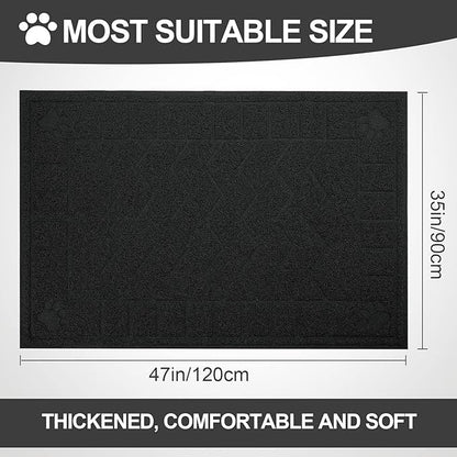 Cat Litter Mat, Litter Trapping Mat Soft on Kitty Paws, 47" x 35" Kitten Litter Box Mat for Cleaner Floors, Waterproof, Easy Clean, Durable XL Large Size Cat Litter Pad for Kitten.