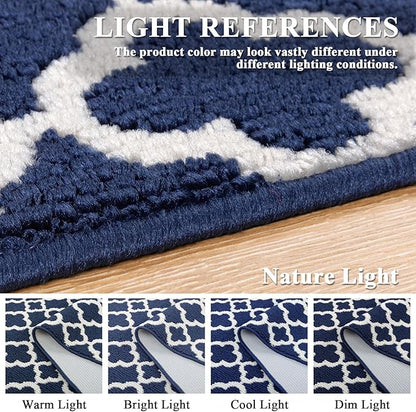 U'Artlines Runner Rug for Hallway 2×6feet Non Slip Kitchen Floor Carpet Runners Blue Geometric Pattern Machine Washable Area Rug for Entryway Bathroom