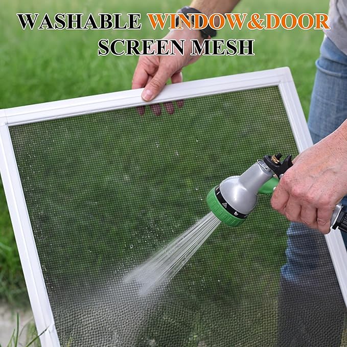 MAGZO Pet Proof Window&Door Screen Replacement Mesh, 60" W x 96" L, Best Vinyl Coated Polyester Dog Cat Resistant Heavy Duty, DIY Adjustable Net Netting Curtain Wire Fits Any Smaller Size, Black