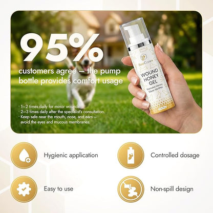 Manuka Honey Wound Gel for Hot Spot Treatment for Dogs and Cats – Helps with Irritations, Cuts, Rashes, Abrasions, and Scrapes – Colloidal Silver for Dogs 2 oz