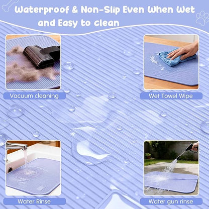 Dog Grooming Table Mat Pad Non Slip，Silicone Durable Premium Non-Slip Dog Bath Mat，Slip Mat - Bathing Mat for Pets，22.45inchX15.75inch (Blue)