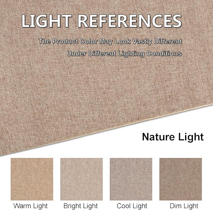 Indoor Door Mat, 1/10 in Ultra Thin Door Mat, Non-Slip Natural Rubber Backing Inside Doormat, Washable, Low-Profile Entrayway Mats, Durable Dirt Trapper for Various Entrance, 29''X17'' Khaki