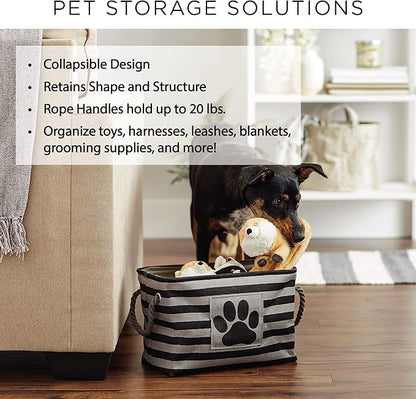 Bone Dry Pet Storage Collection Paw and Bone Print, Large Rectangle, 17.5x12x15 Hunter Green Trellis