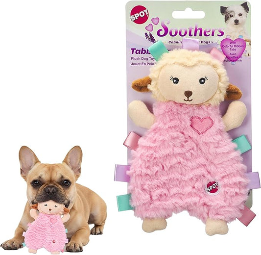SPOT Soothers- Tabbie Lambie Dog Toy-Separation Anxiety Toys for Dogs, Stuffing Free, Scented with Calming Lavender Fragrance Beads to Safely Calm and Relax Dogs and Puppies, 8in