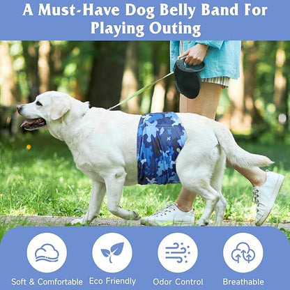 5 Pack Dog Diapers Male Reusable, Premium Belly Bands for Dogs, High Absorbing Male Dog Pee Wraps for Doggie in Incontinence or Excitable Urination Camouflage Pattern XL