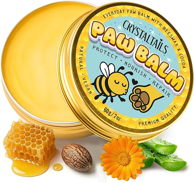 Dog Paw Balm for Dogs – Lick Safe Paw & Nose Balm for Dry, Cracked Paws, Non-Toxic Daily Paw Care, with Beeswax & Cocoa Butter (2oz) (60g)