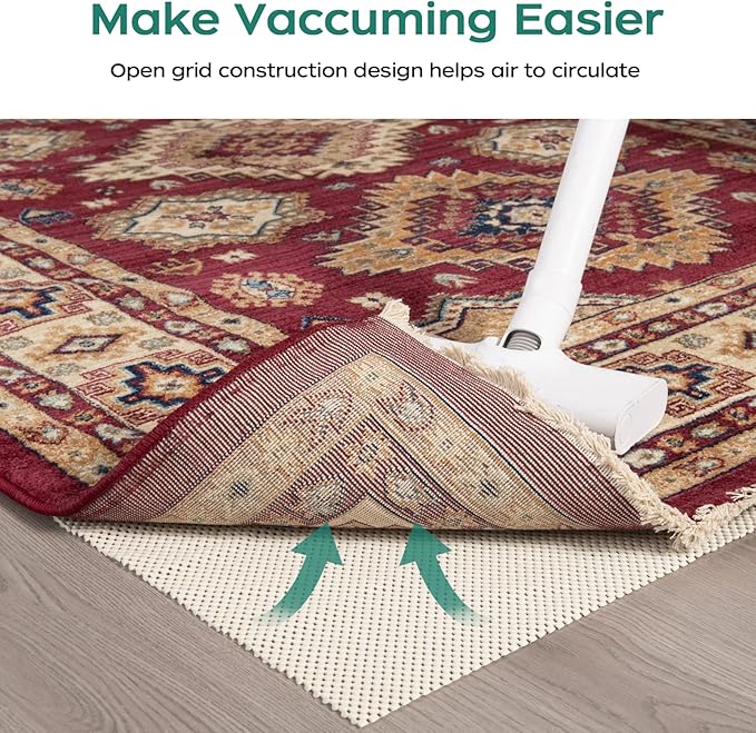 BAGAIL BASICS Non Slip Rug Pad Gripper 8 x 10 Feet Extra Thick Carpet Pads for Area Rugs and Hardwood Floors, Keep Your Rugs Safe and in Place