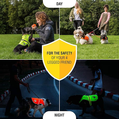 Safety Reflective Vest for Dogs - High Visibility for Outdoor Activity Day and Night, Protect Your Pet from Cars & Hunting Accidents