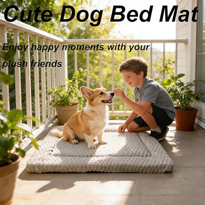 Dog Bed Mat (Light Brown, M(30"*20"*1.5"))