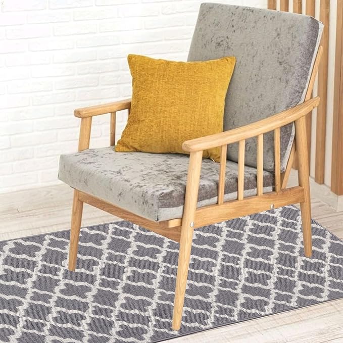 U'Artlines Extra Long Runner Rug for Hallway 2'8" x 12' Non Slip Kitchen Floor Carpet Runners Grey Geometric Pattern Machine Washable Area Rug for Entryway Bathroom
