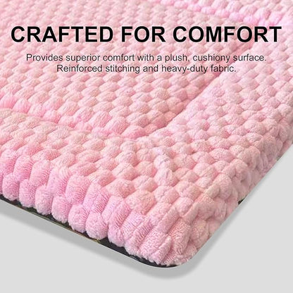Dog Bed Mat,Reversible & Ultra Soft Kennel Pad-Machine Washable Pet Bed for Dogs & Cats-All-Weather Crate Liner for Crates,Carriers & Travel (Pink, 23" L x 17" W x 1.5" Th)