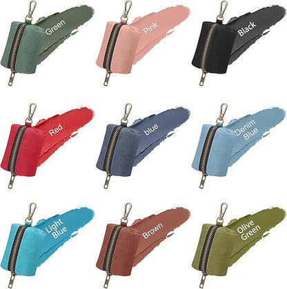 Didog Classic Dog Poop Bag Holder, Easy-Pull and Elegant PU Leather Pet Waste Bag Dispenser for Leash with Carabiner Clip, Includes 1 Roll Dog Waste Bag for Daily Walking,Light Blue
