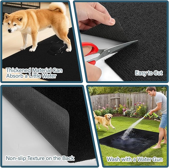 60" X 74" X 0.23'' Mat for Under Dog Crate Waterproof Non-Slip Kennel Mat to Protect Floors Extra Large Absorbs Urine Reusable Dog Playpen Mat